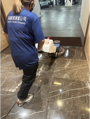 雲石晶面處理現場
